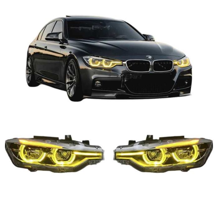 Faruri Full LED BMW Seria 3 F30 F31 DRL Alb/Galben Plug&Play GARANTIE