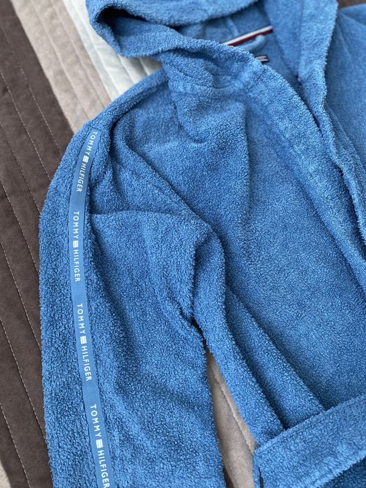 Tommy Hilfiger дамска хавлия с качулка, 100% оригинал! Синя, размер S