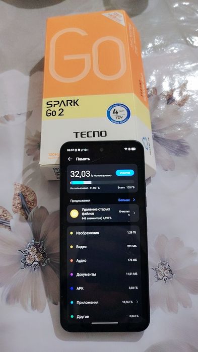 Продам телефон Tecno Spark Go 2 новый 1 месяц пользования 128гб