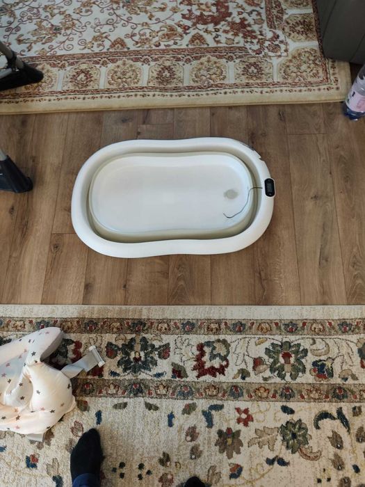 Cădiță pentru baia bebelușului, pliabila, cutermometru și perna