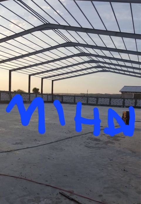 Vand hala metalica 10x10m Complecta la cheie 
- cuzineți (piloni)
-str