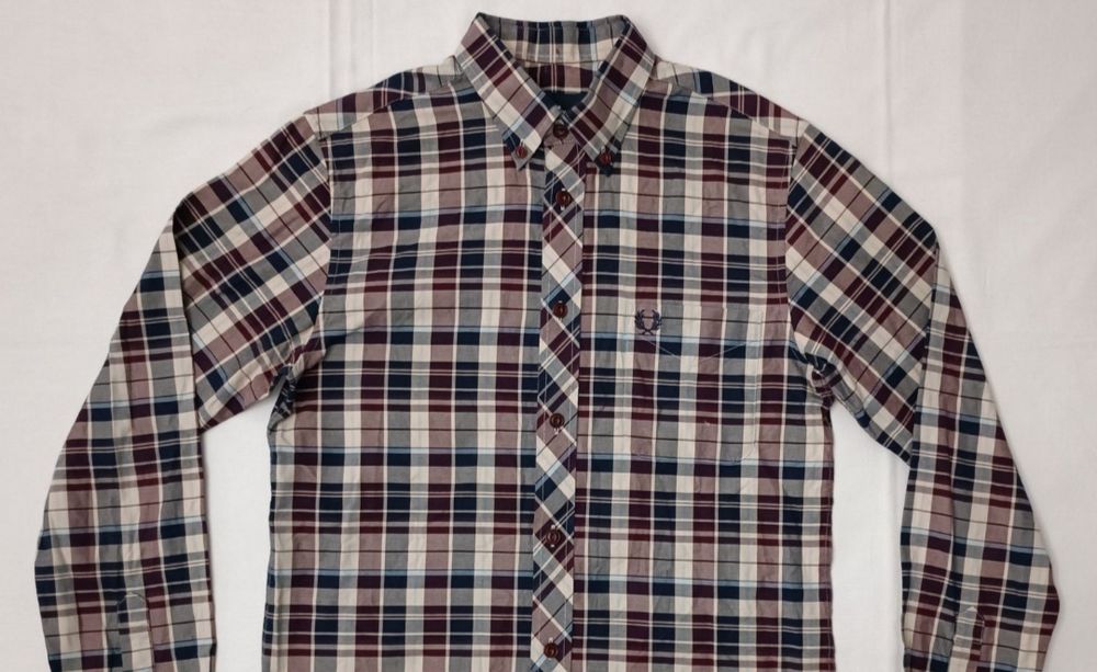 Fred Perry оригинална риза S Фред Пери памучна с дълъг ръкав