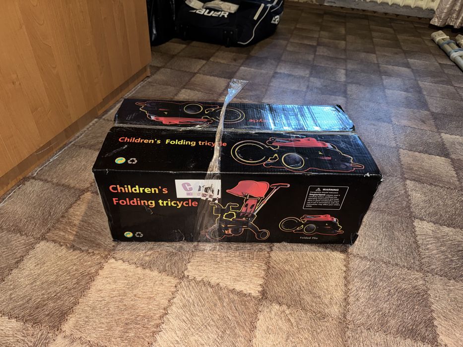 Детский тресколесный велосипед с ручкой