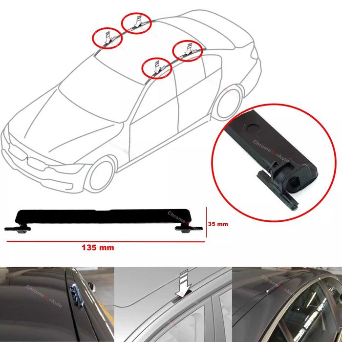 4 броя капачета за отвори на гредите за покрив BMW 5 F10 F11 (09-16)