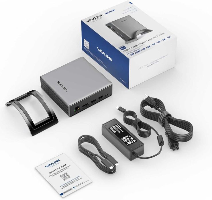 Докинг станция за лаптоп, WAVLINK PD3.1, 2*HDMI + DP, USB-C 10Gb