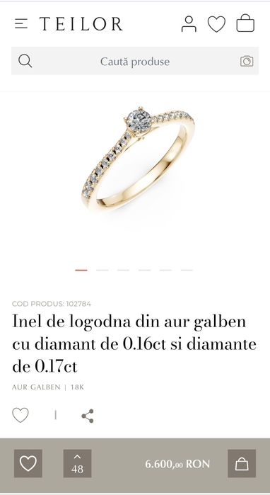 Inel logodna 18 k cu diamante Teilor marimea52