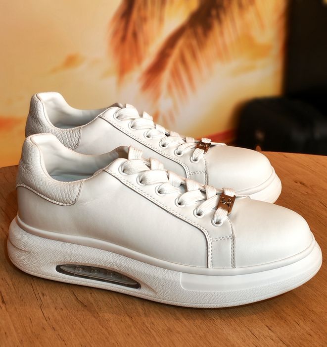 Adidasi piele alba unisex Luca di Gioia 40