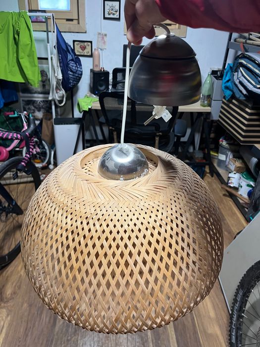 2 бр висящи лампи от ИКЕА - бамбук / ратан и пластмаса