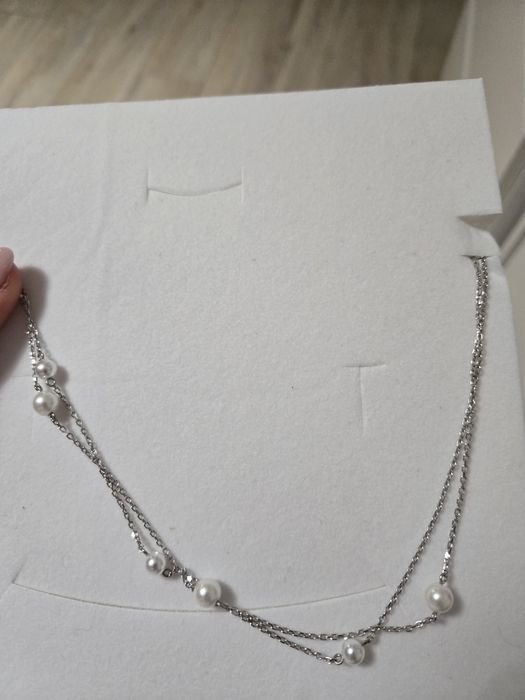 Колиета и обици, перли swan