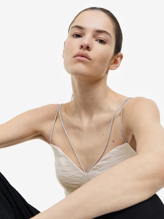 Бежов кроп топ H&M