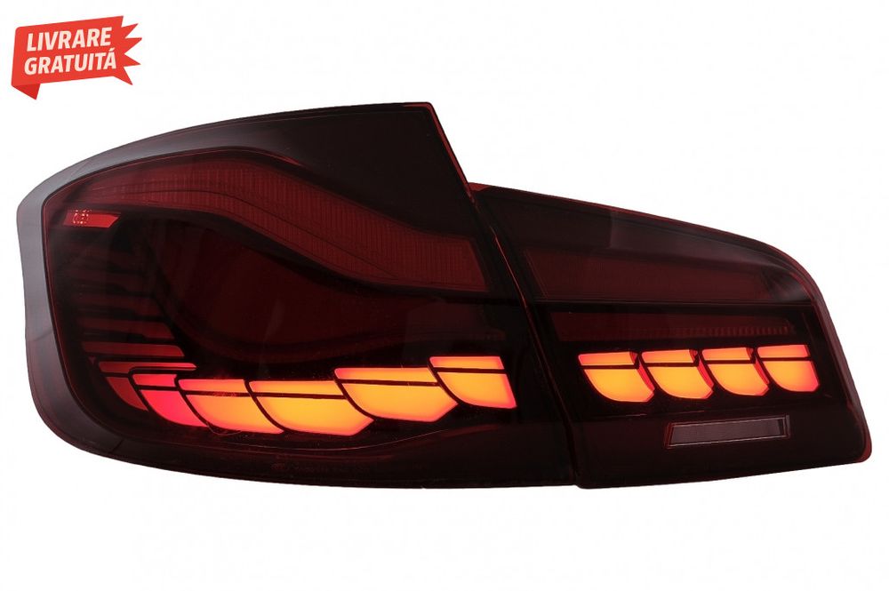 Stopuri OLED BMW Seria 5 F10 (2011-2017) Rosu Clar cu semnal dinamic