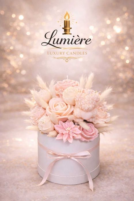 Buchet din flori de ceara naturala de soia parfumata, 550G