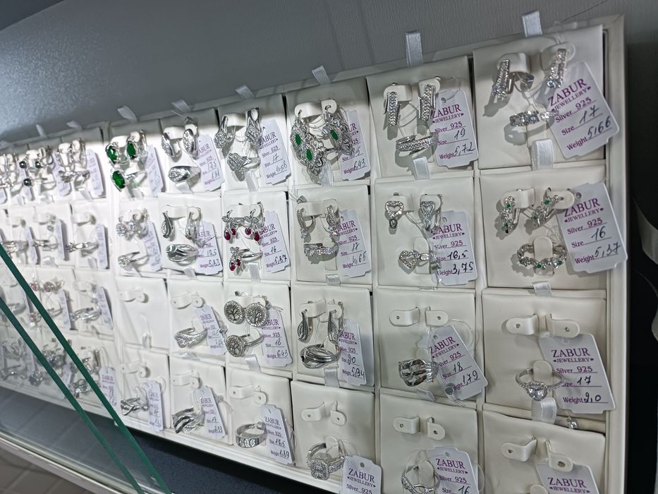 Кумуш Комплект Набор Узук Зирак Серебро Кольца Серги kumush komplekt