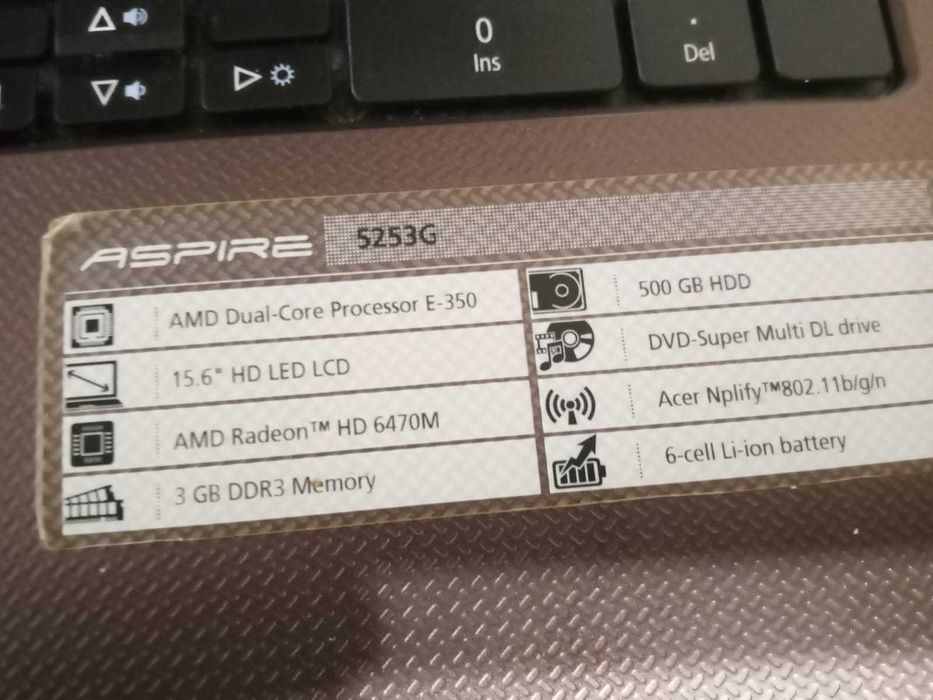 Laptop Acer Aspire 5253 – HDD 500GB, 4GB RAM