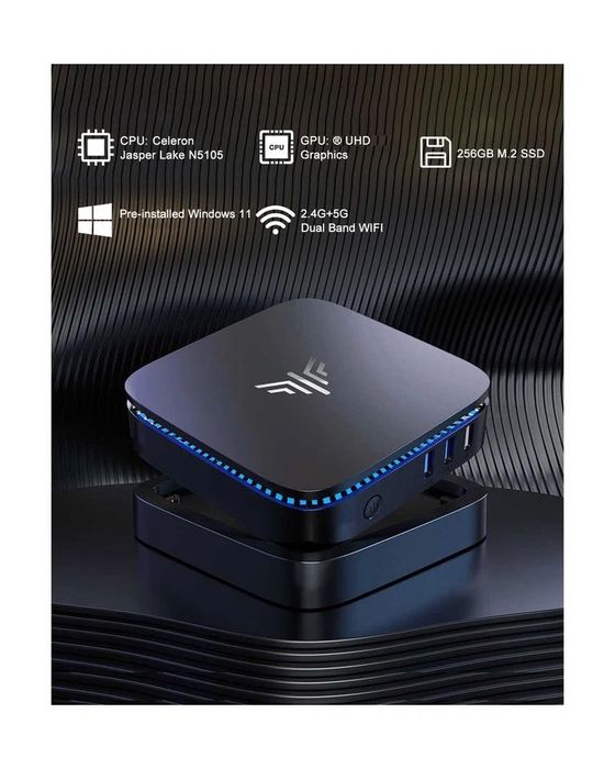 Mini PC AK1 Pro,8GB/256GB M.2 SSD,Windows 11Pro, negru,sigilat