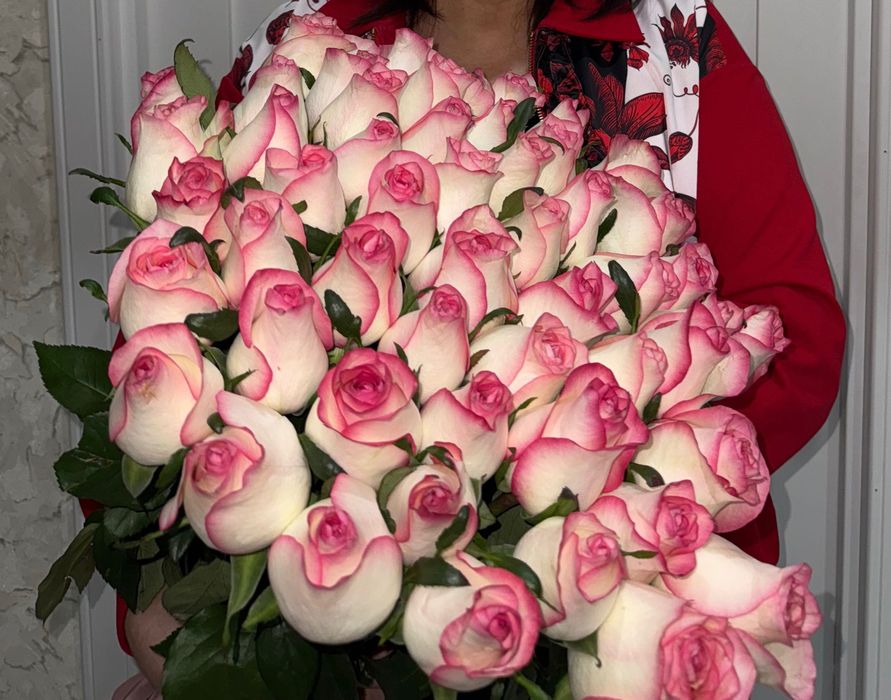 Букет из 51 роз розовые