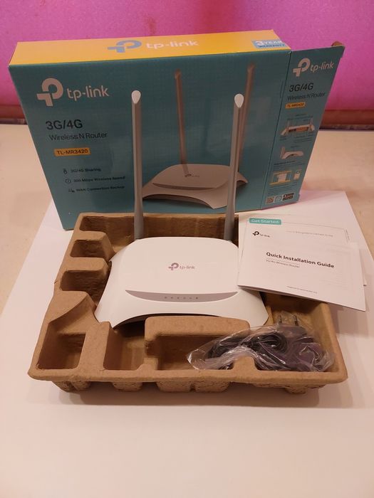 Router nou wireless Tp-Link 3G/4G. În cutie, adaptor, instrucțiuni.