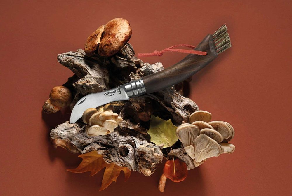 Нож За Гъби Опинел Орех Подаръчна Кутия Opinel France Black Walnut Mushroom