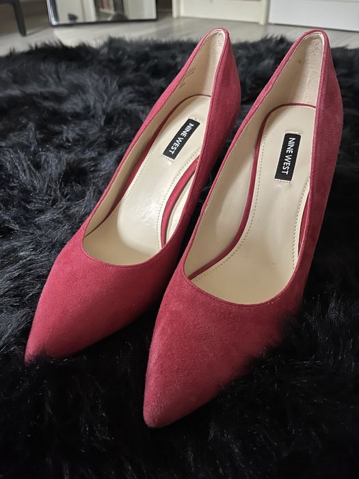 Pantofi Rosii Piele Intoarsa