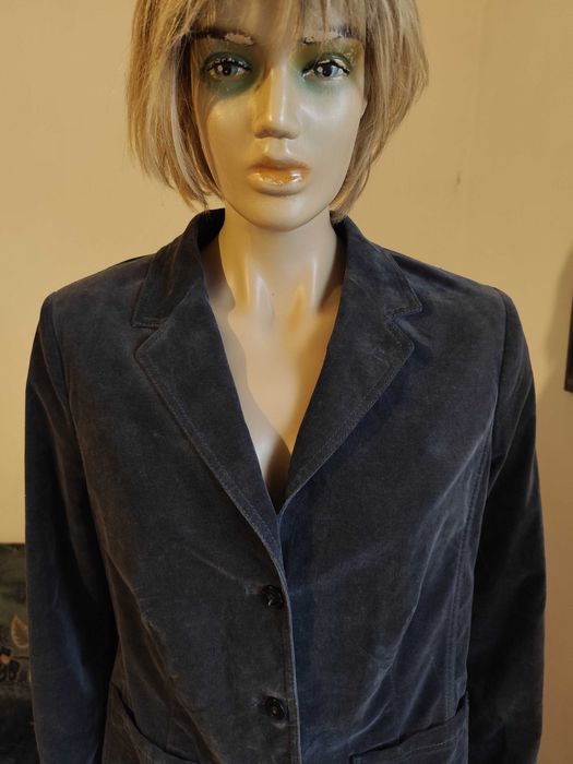 Sacou din catifea gri de bumbac Toni-masura 42-Nou!