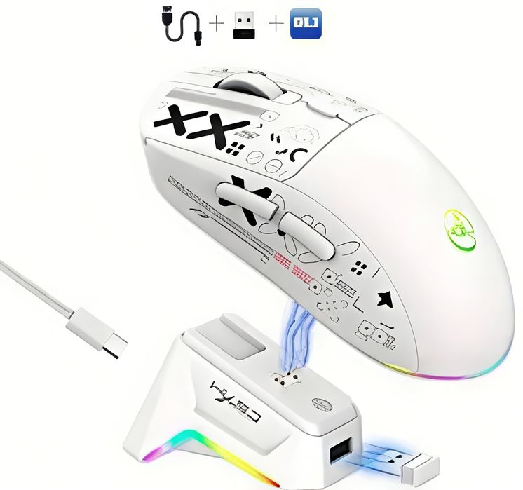 HXSJ T90 Gaming Mouse Wireless 3 Moduri + Dock RGB