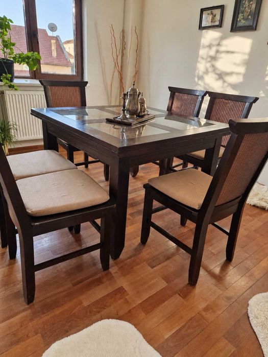 Mobilier sufragerie dining masă, 6 scaune și două comode