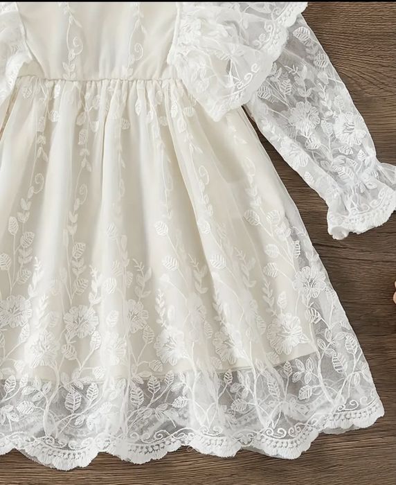 Детска дантелена рокля  рр 9-12