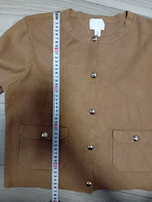 Cardigan/blazer camel/ciocolatiu