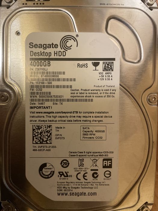 Hdd Seagate 4TB testate