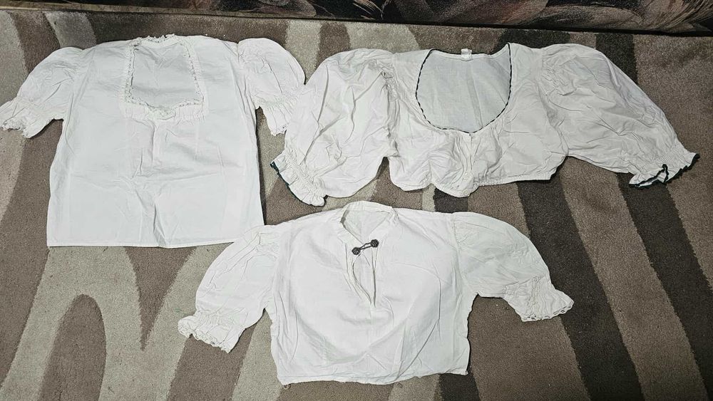 Set 3 camași albe pentru port nemțesc/costum german XS-S