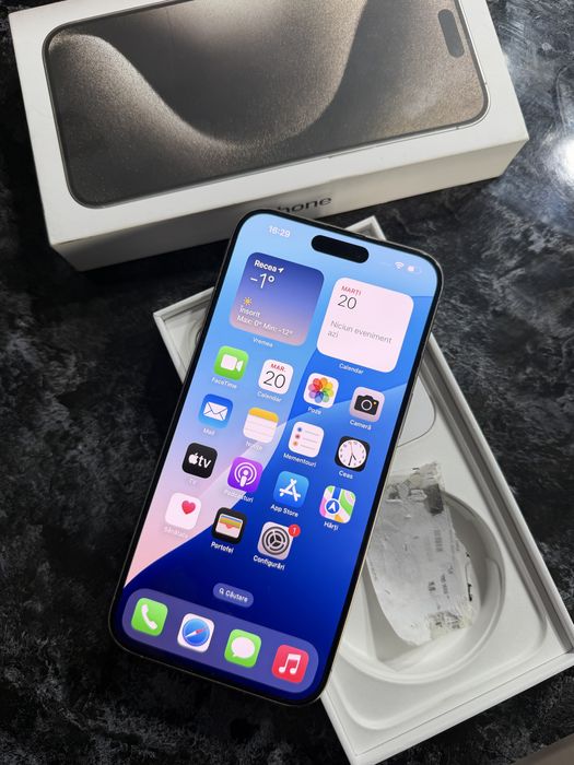 Iphone 15 pro max natural titanum  impecabil