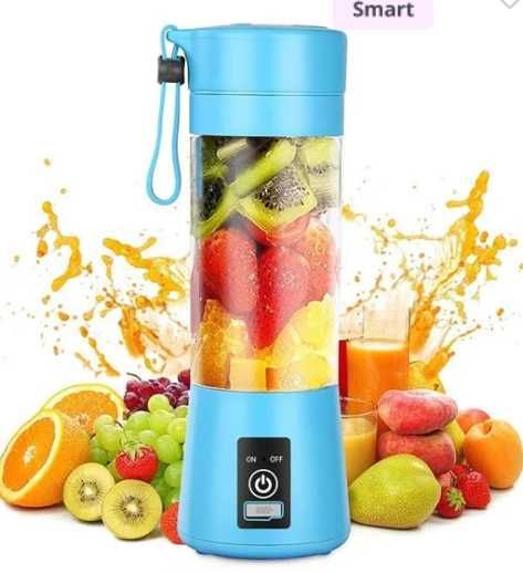 Mini Blender Portabil , bleu , 380 ml + incarcator