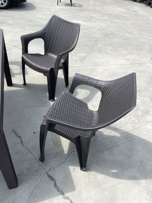 Set 6 scaune si masa gradina maro Hamilton Design