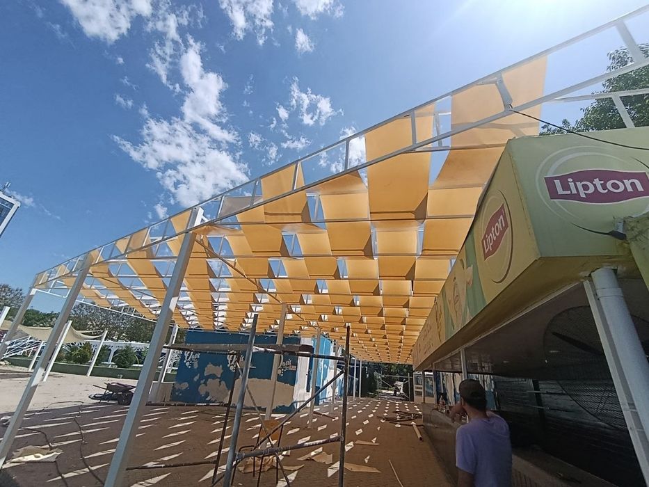 Баннер тент установка