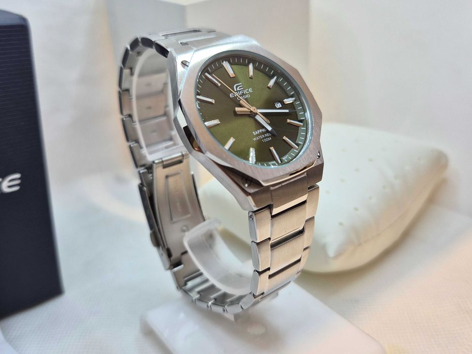 Ceas Barbati, unisex CASIO Edifice Saphire , EFR s108d-2a Dark green, NOU,Original Garantie 2 ani