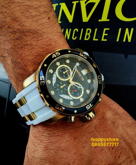часовник INVICTA Pro Diver SCUBA white Gold 48 mm, Инвикта нов
