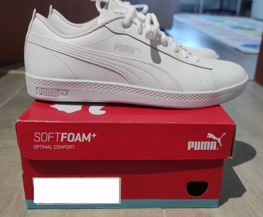 Pantofi sport femei PUMA Smash, 40, 365208-04, Alb