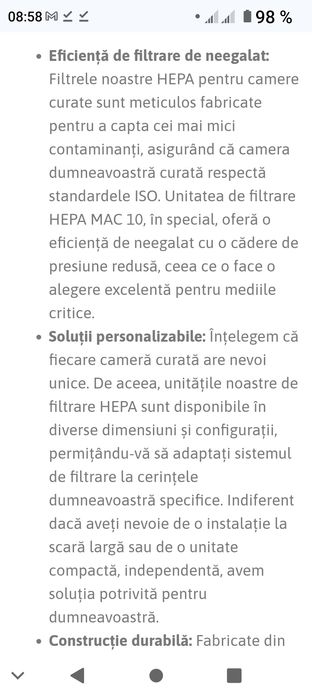 Vând filtru hepa cu ventilator axial