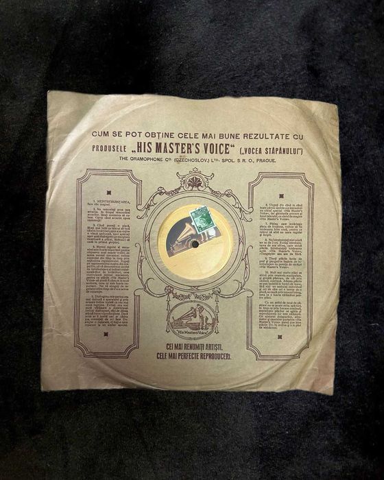 Disc de Gramofon din șerlac (78 RPM) de Colecție "His Master's Voice" – Feodor Chaliapin, „Două Serenade”
