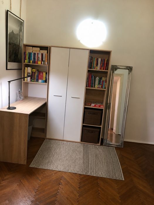 Birou cu bibliotecă, stejar
