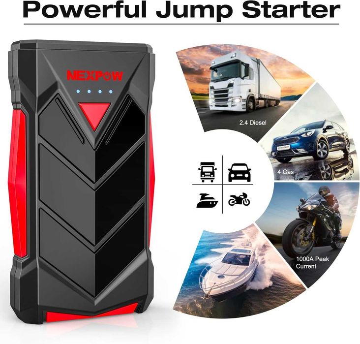 Пусковое зарядное (power bank) устройство NEXPOW T11F 1000A 10400 мAч