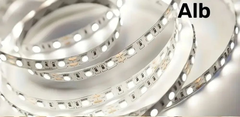Banda Led Alba cu senzor la atingere și alimentare USB 5m