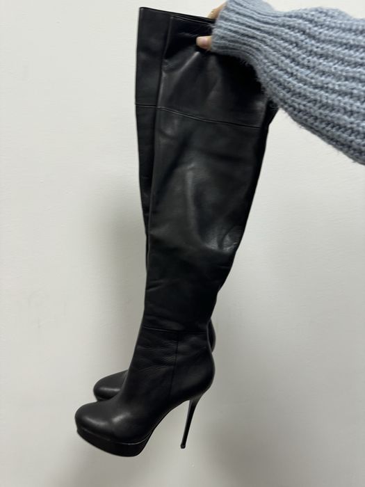 Сапоги ботфорты кожаные