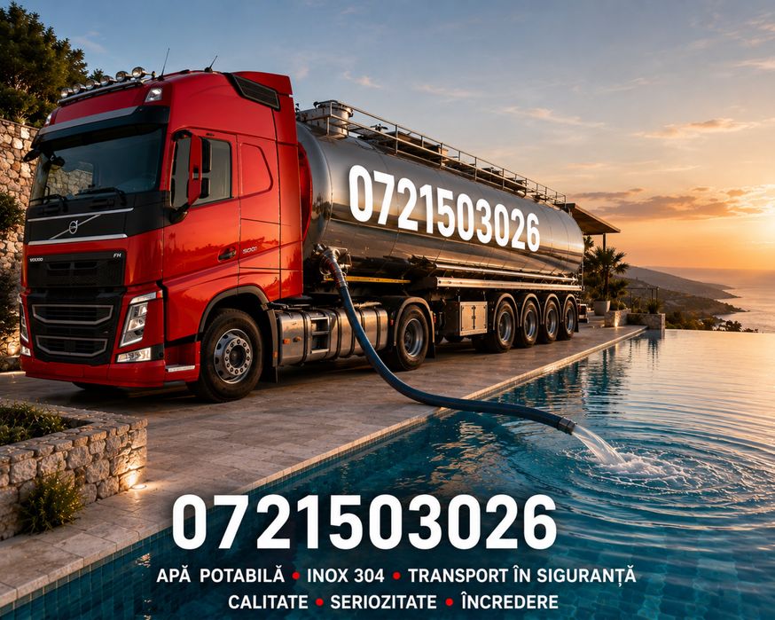 Umplere piscine transport apa potabila NON STOP