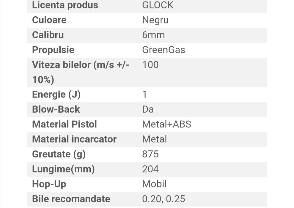Pistol Airsoft Glock 18C Full metal Automat Gaz