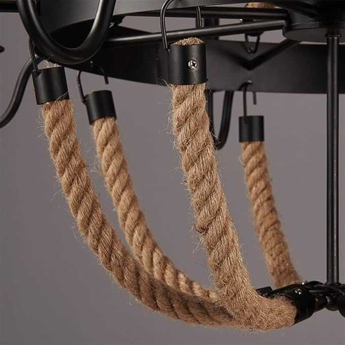 Висяща лампа с ретро конопено въже Таванско помещение Рустик Индустрия