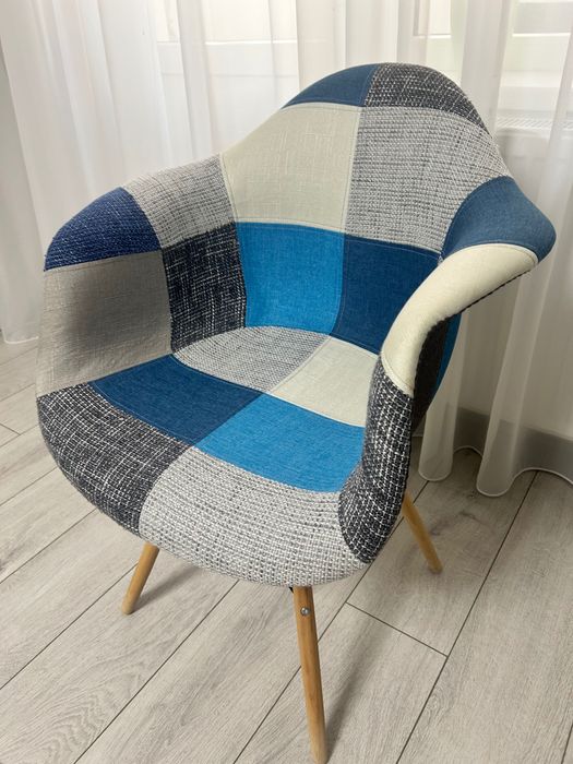 Set 2 scaune tapitate Cosy Sky Heinner Home, picioare lemn, Multicolor