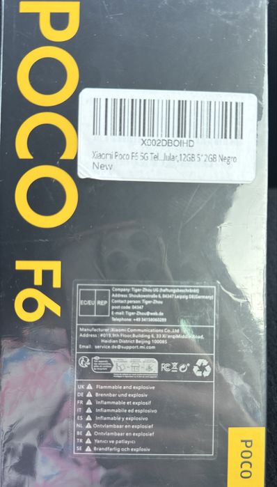Xiaomi Poco F6 5G – 12GB RAM / 512GB ROM – Negru (Nou, Sigilat)