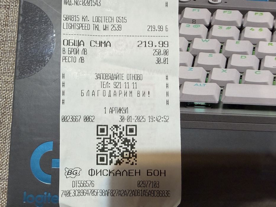 Клавиатура LOGITECH G515 LIGHTSPEED TKL White. Официална. Гаранция.