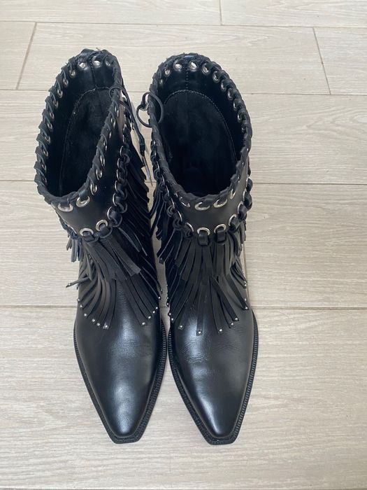 Кожени Боти с ресни Zara